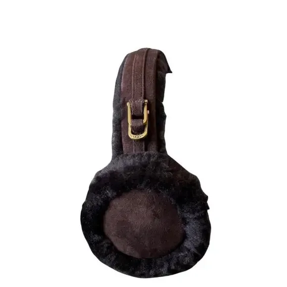 UGG Shearling Chocolate Earmuffs – Cozy Winter O/S - Picture 2 of 8